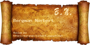 Bergman Norbert névjegykártya